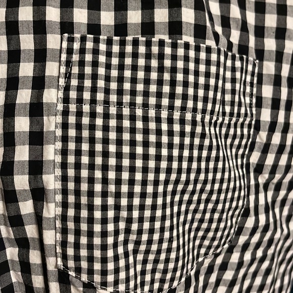 Madewell Button Down Checkered Gingham Black White Top Size Small - Picture 5 of 9